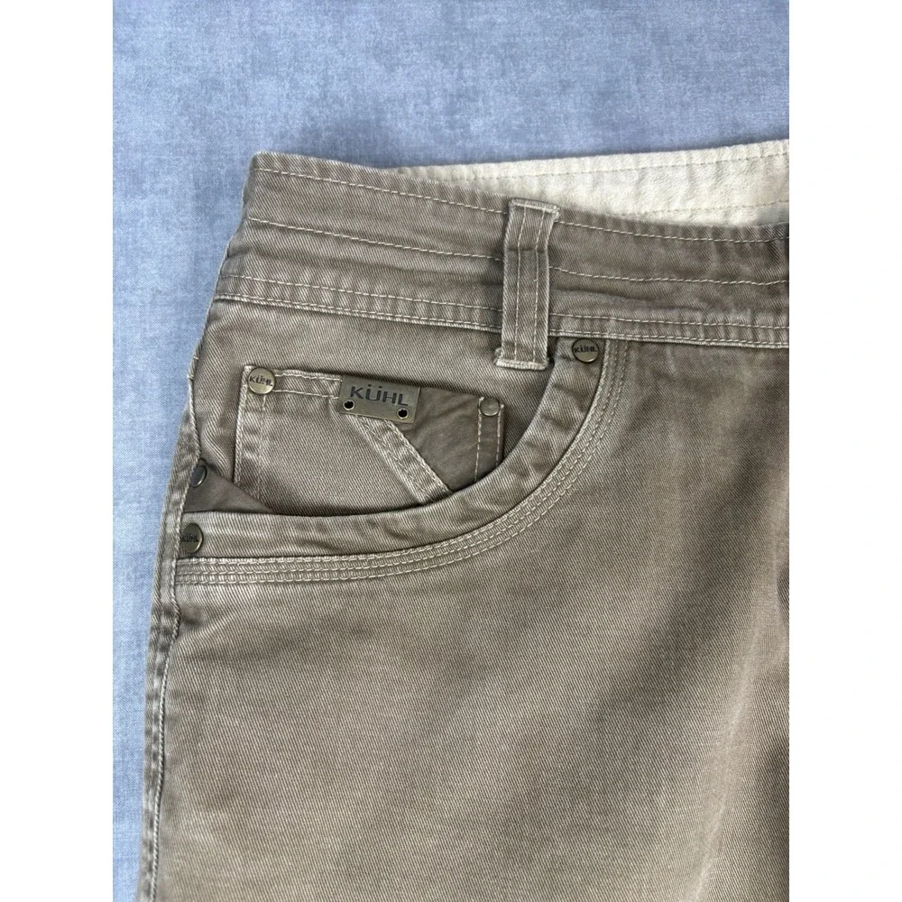 Kuhl Easy Rydr Pants Men 34x32 Brown Vintage Patina Dye Stretch Work Hiking